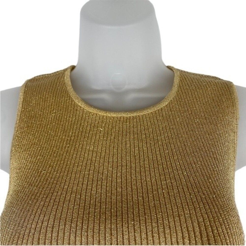 Laundry By Shelli Segal Gold Sparkly Shell Tank Sz M